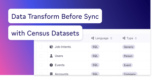 Transforming data Before Syncing with Census Datasets